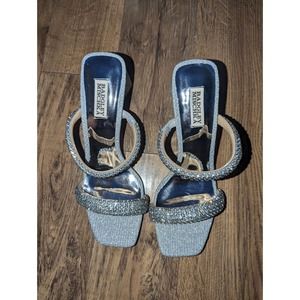 Badgley Mischka Women's Frankie Heeled Silver Sandal US Size 9.5